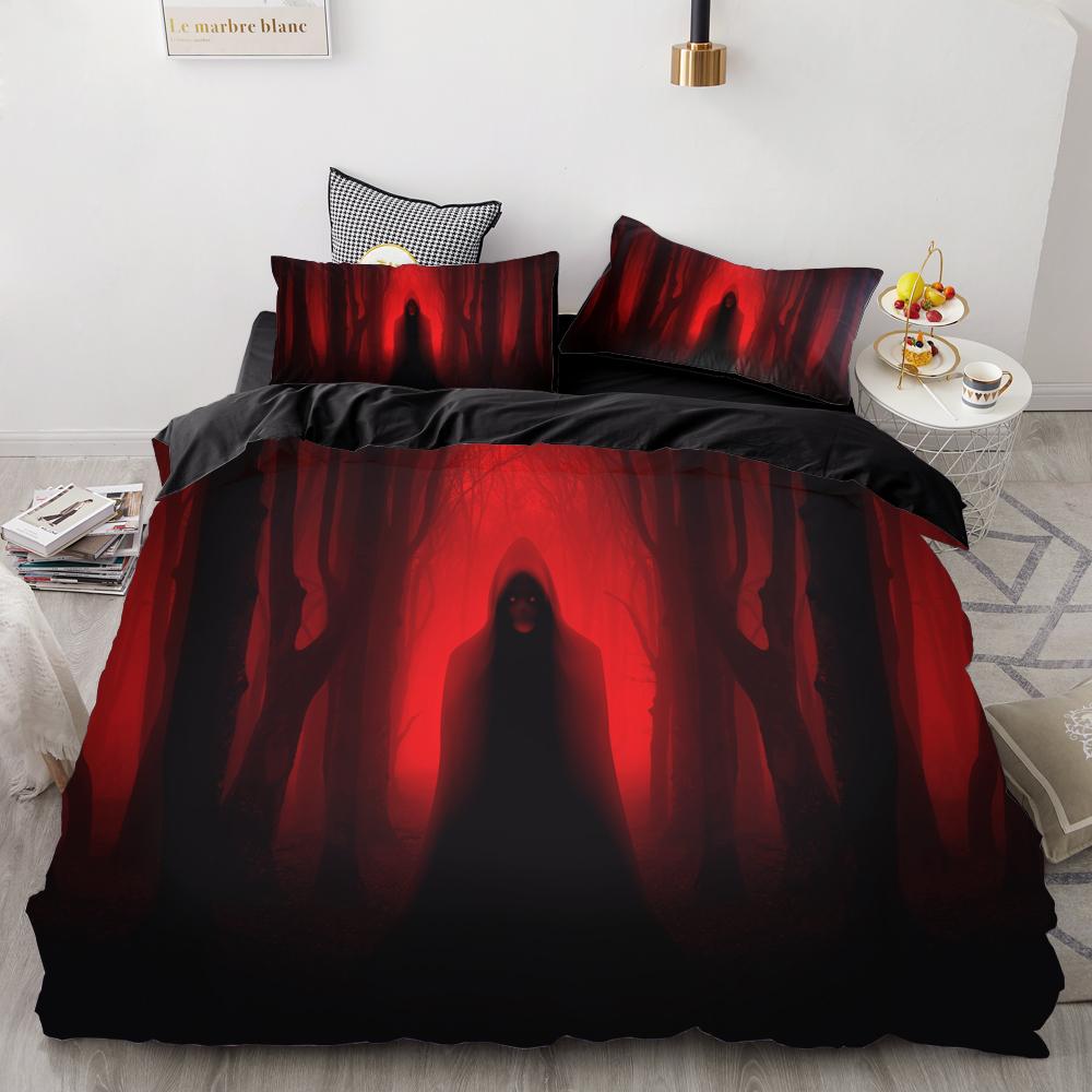 3D Print Bedding Set Custom/Europe/USA Queen/King,Duvet Cover Set,Quilt/Blanket Cover Set Halloween Black Forest,drop Ship