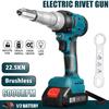 New Brushless Electric Riveter Guns 2.4-4.8mm Cordless Rivet Nut Gun W/ 7500mAh Li-ion Battery Rivet Tool