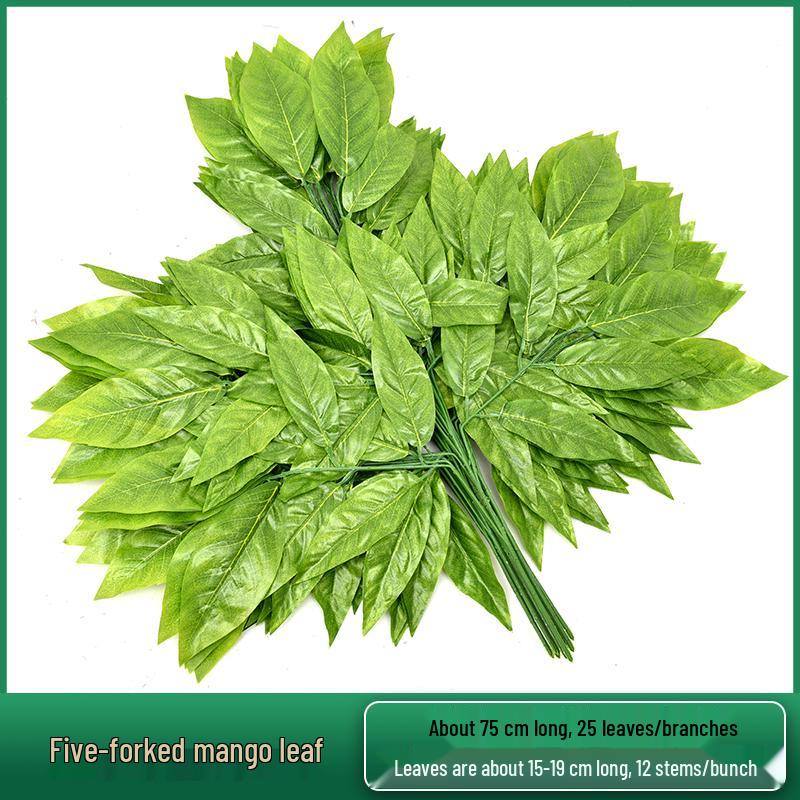 Artificial Red Maple, Ginkgo, Birch, Banyan, Elm Leaves for Landscaping
