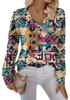 V-Neck Eyelet Print Sweater - Style HS-LY52