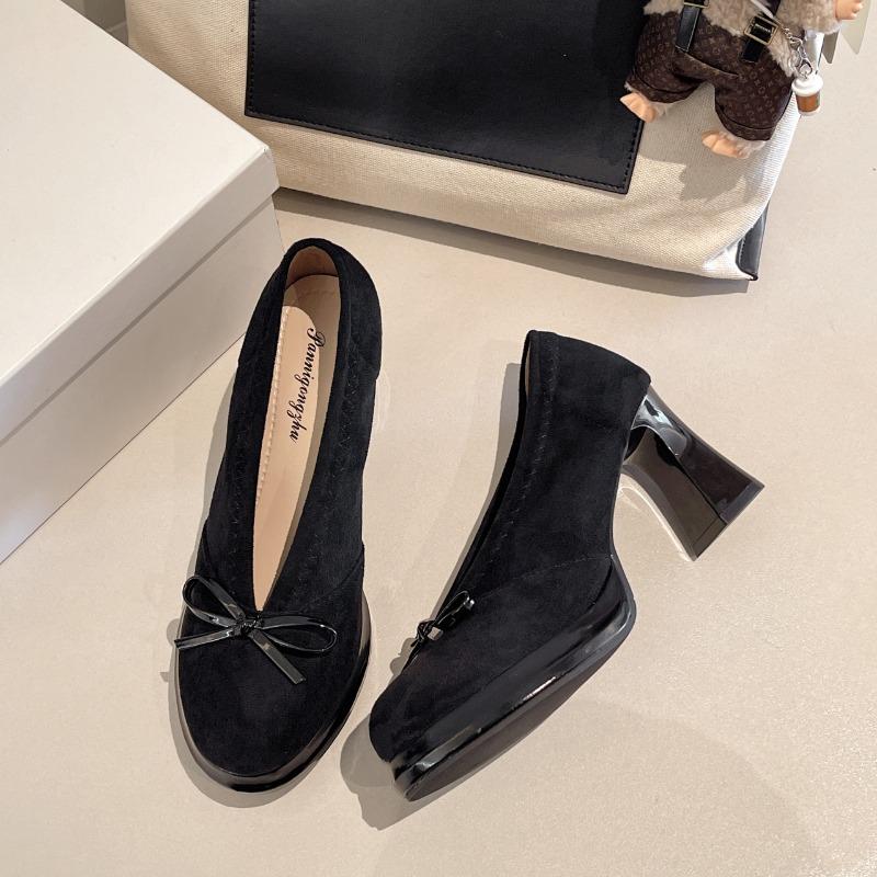 Bow Women Mid Heels Shoes Autumn Designer Fashion Pumps Dress Elegant Woman Sandals 2025 Trend Brand Party Zapatillas De Mujer