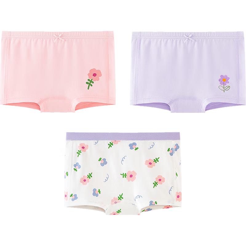 Mini Balabala Girls' Breathable Cotton Underwear 3-Pack
