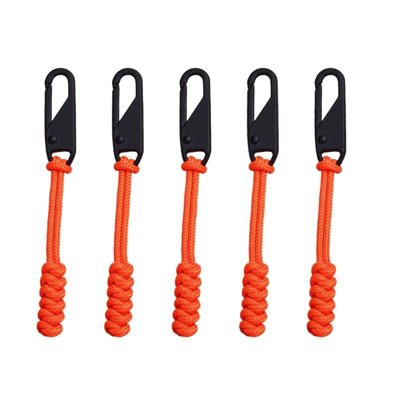 5lots Colorful Detachable Zippers Sliders Cord Outdoor Bag Zippers Pull Head for Outdoor Backpacks Use