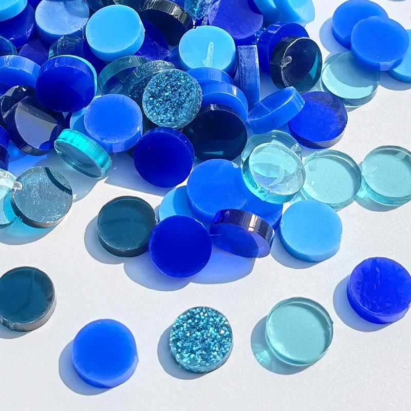 200g Bunte Runde Acryl-Mosaiksteine für DIY-Kunstprojekte
