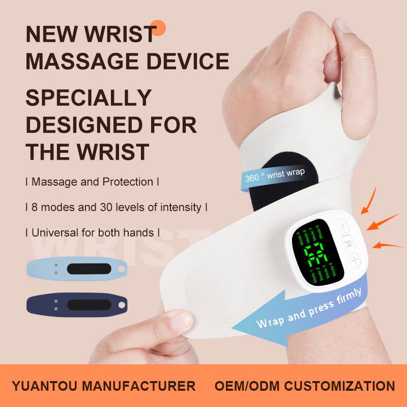 Elektrický masážní přístroj na zápěstí USB dobíjecí Vibrace Ulevuje od tenosynovitidy Masážní přístroj pro karpální tunel Úleva od únavy Péče o zdraví