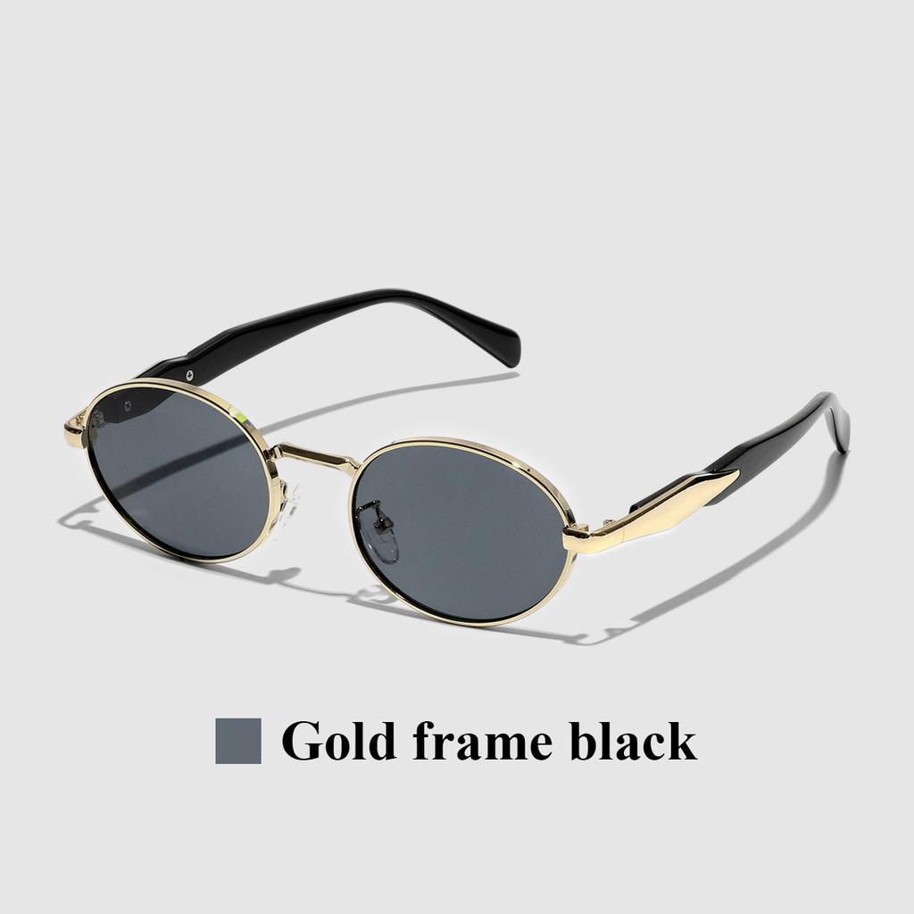 Ruiao Fashion Oval Sunglasses for Women Luxury Designer Metal Frame UV400 Sun Protection Shades Brand New Arrival Eyewear