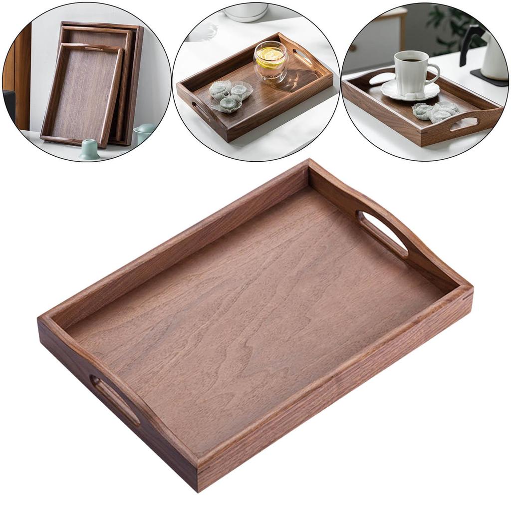 Hotel Tea Serving Tray, Handles Rectangle Shape Food Pan Nesting Trays for Restaurant Milk