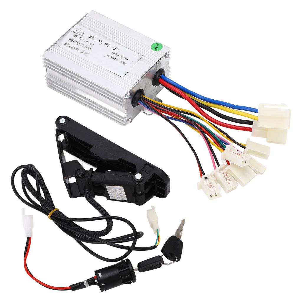Electric Bicycles Conversion Kit 12V 500W Brushed Motor Controller with Foot Throttle Pedal for Electric Scooters