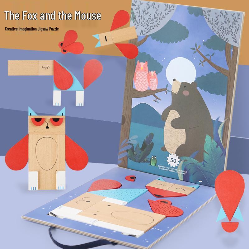 Montessori Animal Puzzle: Educational Toy for Children's Early Learning and Intelligence, Ages 1-3.