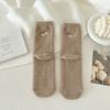 Australian Fleece Women's Mid-calf Socks, Thickened and Fleece Warm Sleep Socks, Cute Embroidered Postpartum Socks, Winter Long Socks
