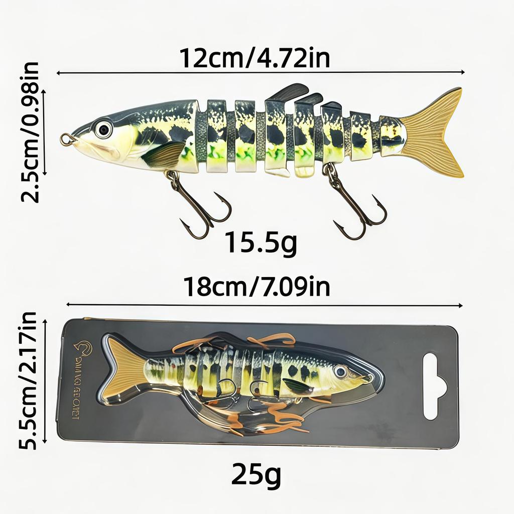 15.5g Multi-jointed Sinking Wobble Fish Bait for Cross-Border Fishing