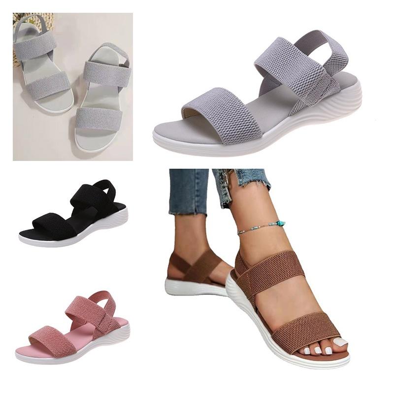 Stylish Fish-mouth Casual Sandals With Elastic Strap For Women Characters)