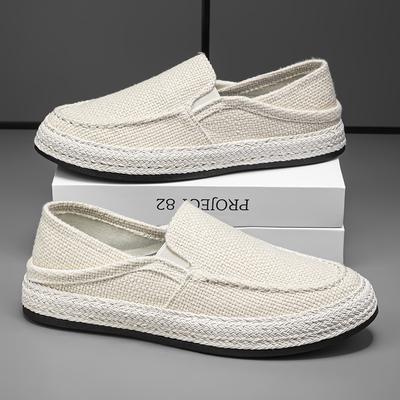 Fashion Summer Casual Loafers Men Breathable Slip On Urban Shoes Men Classic Linen Canvas Sneakers Male Light Flats Lazy Shoes Cheap
