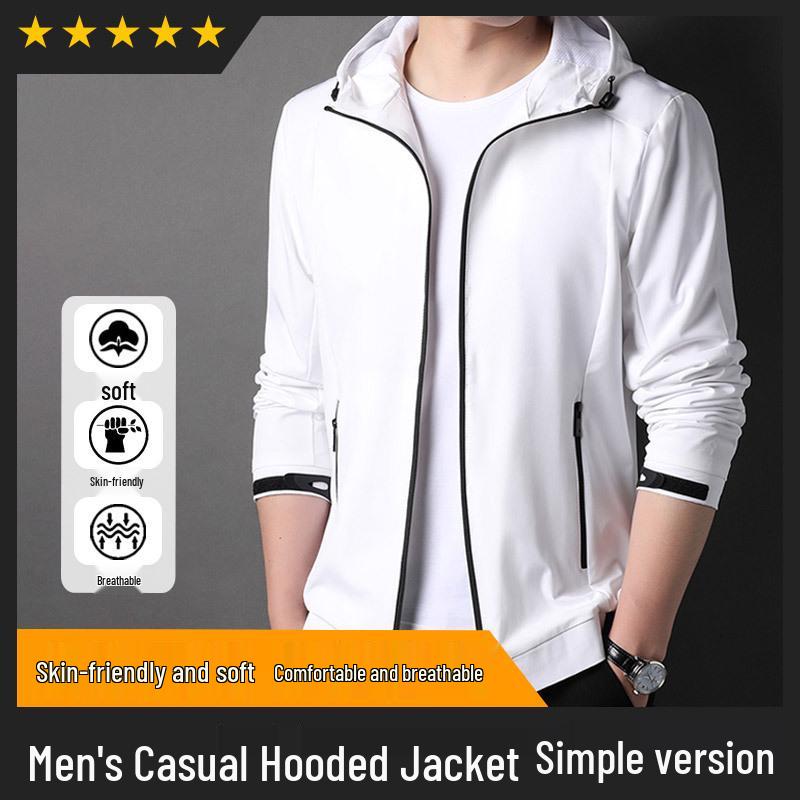 2025 Autumn/Winter Men's Trendy Hooded Jacket: Casual Zipper Top for Middle-Aged Fashion