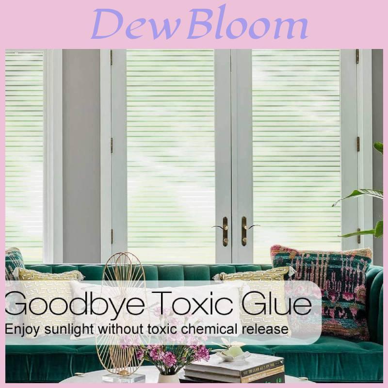 Modern Privacy Film With Striped Frosted Design For Bathroom Privacy And Easy Removal