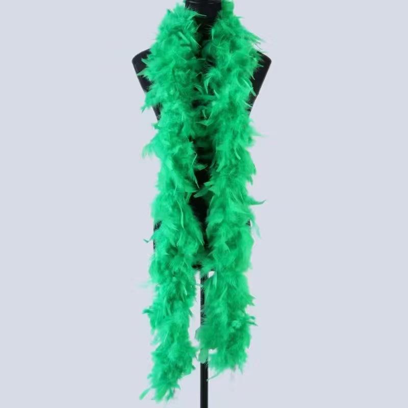 Dyed Red Scarf 80g Turkey Feather Boa for Home Party Wedding Christmas Decor DIY Craft Clothing Costume Dance Dress Accessory