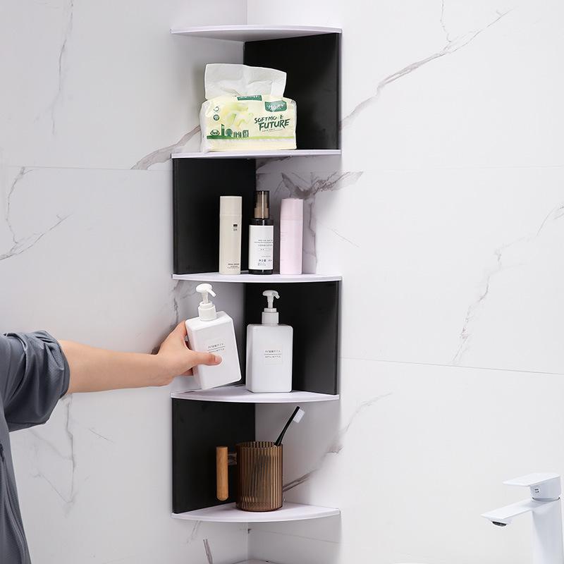 Five-Layer No-Drill Corner Wall Shelf for Bedroom & Living Room