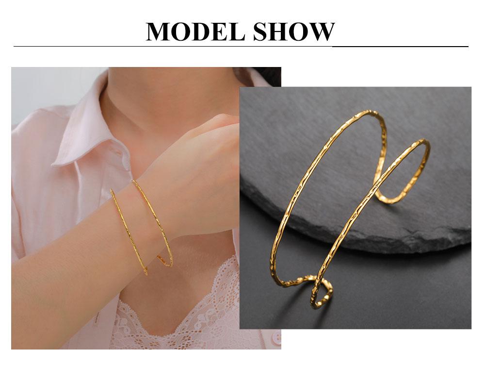 Cazador Gold Plated Trendy Cuff Bracelets for Women Stainless Steel Jewelry Waterproof Adjustable Bracelet Party Birthday Gift