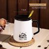 Gemütliche Zuhause Keramiktasse mit Deckel und Löffel