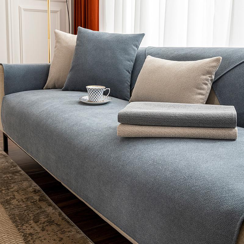 Sofa Cushion Four Seasons Universal Cotton Linen Non-Slip Cover Cover Living Room Simple Single Modern Cover Cloth Cushion