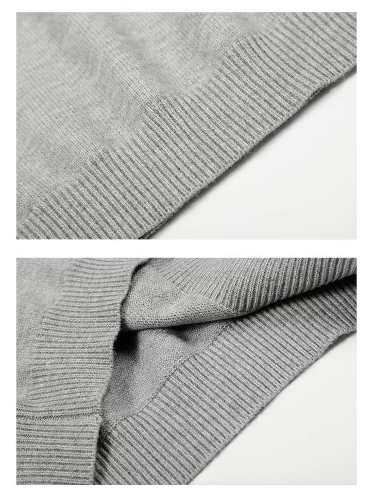 Men's Korean Style Grey Henley Knit Sweater, Long-Sleeve, Round Neck, Winter 2026 Edition