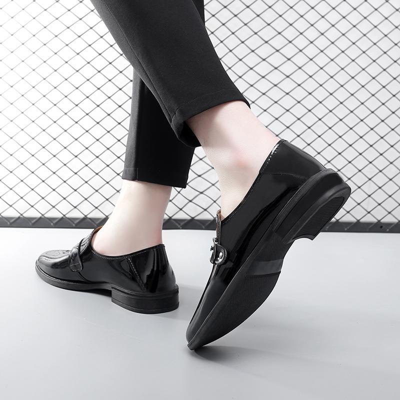 Fashion Leather Slip-On Dress Shoes Men Comfortable Office Work Shoes Pointed Toe Formal Shoes Men's Loafers All-match Business Flats