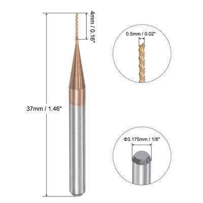 For PCB and Woodwork Titanium Coated 0 5mm X 4mm Left Hand End Mill