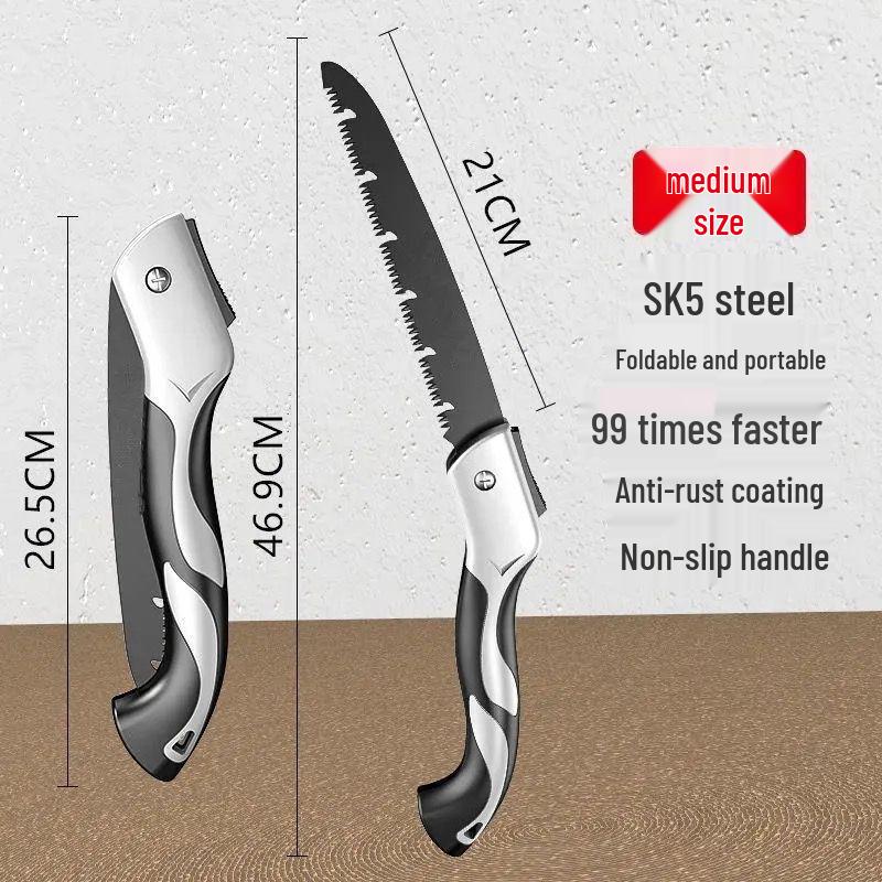 Express Garden Folding Hand Saw: German High Manganese Steel for Woodworking, Outdoor Use, and Tree Sawing - Free Shipping