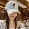 Cute Spotted Puppy Cowboy Duckball Cap for Women In Spring and Summer Large Brim Showing Face Small Outdoor Sun Protection Baseball Cap