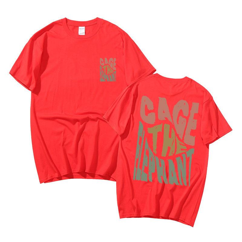 Hot Sale Cage The Elephant Pritn Double Sided Print Tshirt Man Hip Hop Vintage Loose T Shirt Men Women Fashion Harajuku T-shirts