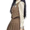 Women's British Style College Uniform: Vest, Shirt & Pleated Short Skirt 3-Piece Set for Spring & Autumn