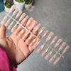 30Pcs Press On Nails French Tip Fake Nail Set Square Shape Reusable Stick-on For Women Girls Day Out