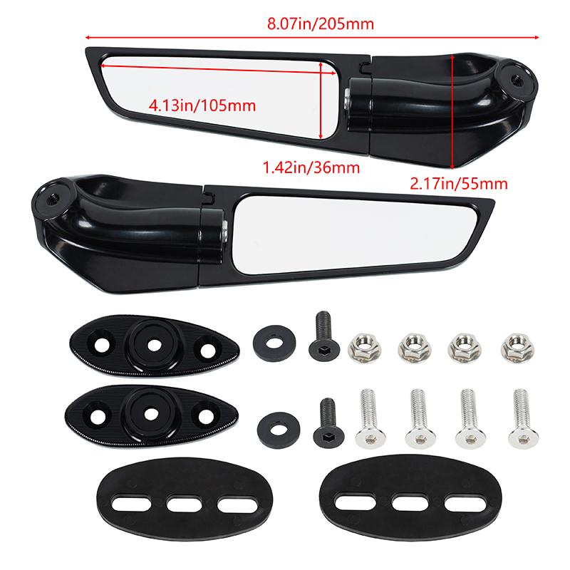 

Motorcycle Rear Side Mirror Rearview Integrated Turn Signal Light Rotating For Kawasaki NINJA 400 2018-2021