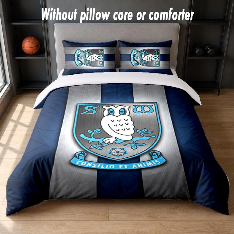 Sheffield Wednesday Design Bed Bedding Set 1 Duvet Cover + 2 Pillowcases Soft Breathable Household Bed Linens