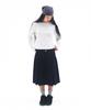 Ames Worldwide Denim Pleats Midi Skirt Deep Blue