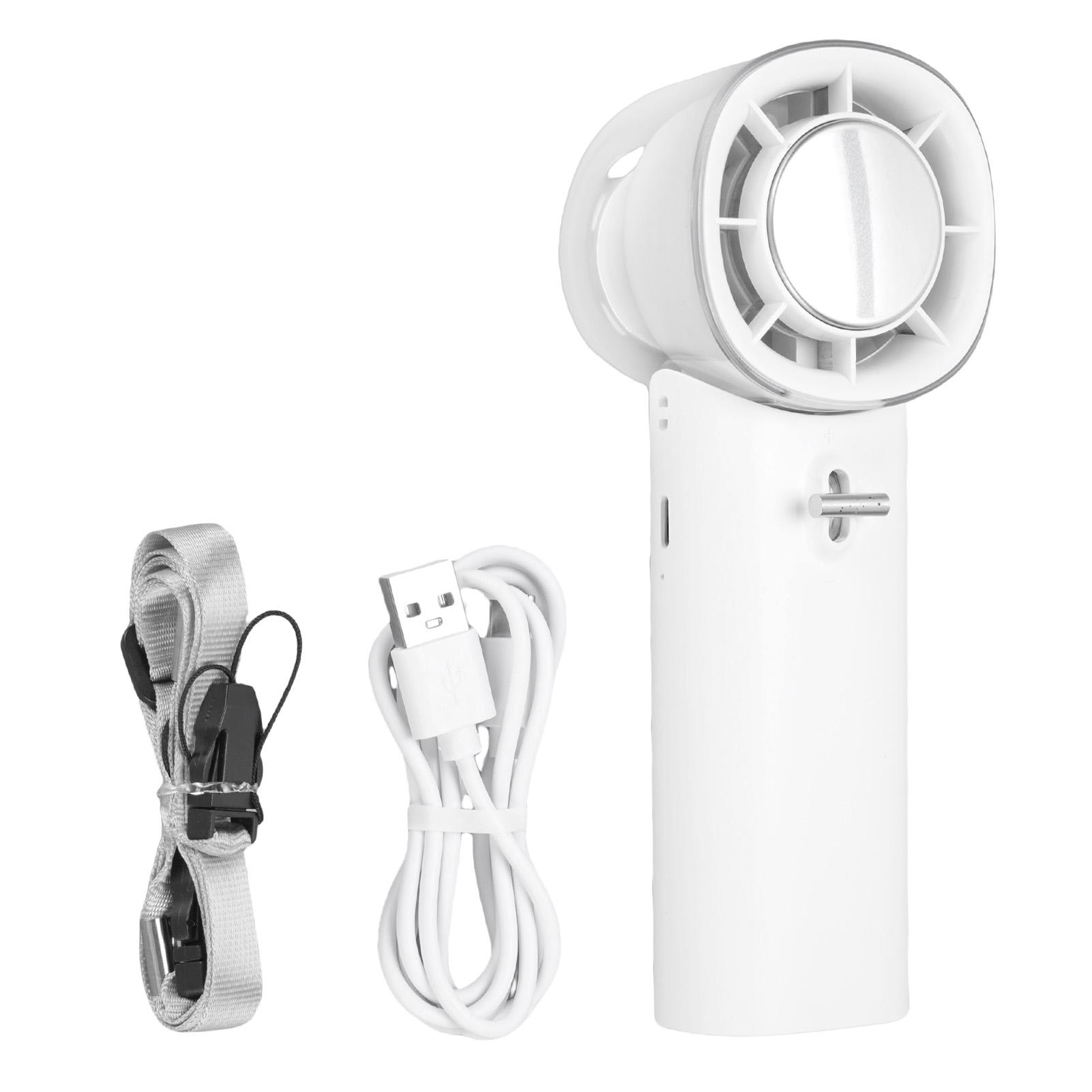 

Портативный ручной вентилятор 5 скоростей Тихий Перезаряжаемый Мини Высокоскоростной Охлаждающий вентилятор со шнурком для белый