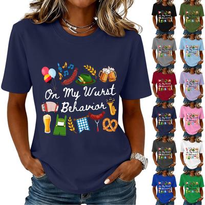 Fashion Casual Unisex Letter Print T-Shirt with Festival Graphic Design - Short Sleeve Round Neck Tee for Men and Women