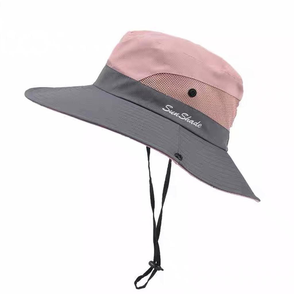 Wide-Brimmed Hiking Hat for Men, Summer Outdoor Western Cowboy Style, Sun Protection, Breathable, Quick-Dry Fishing Bucket Hat for Women