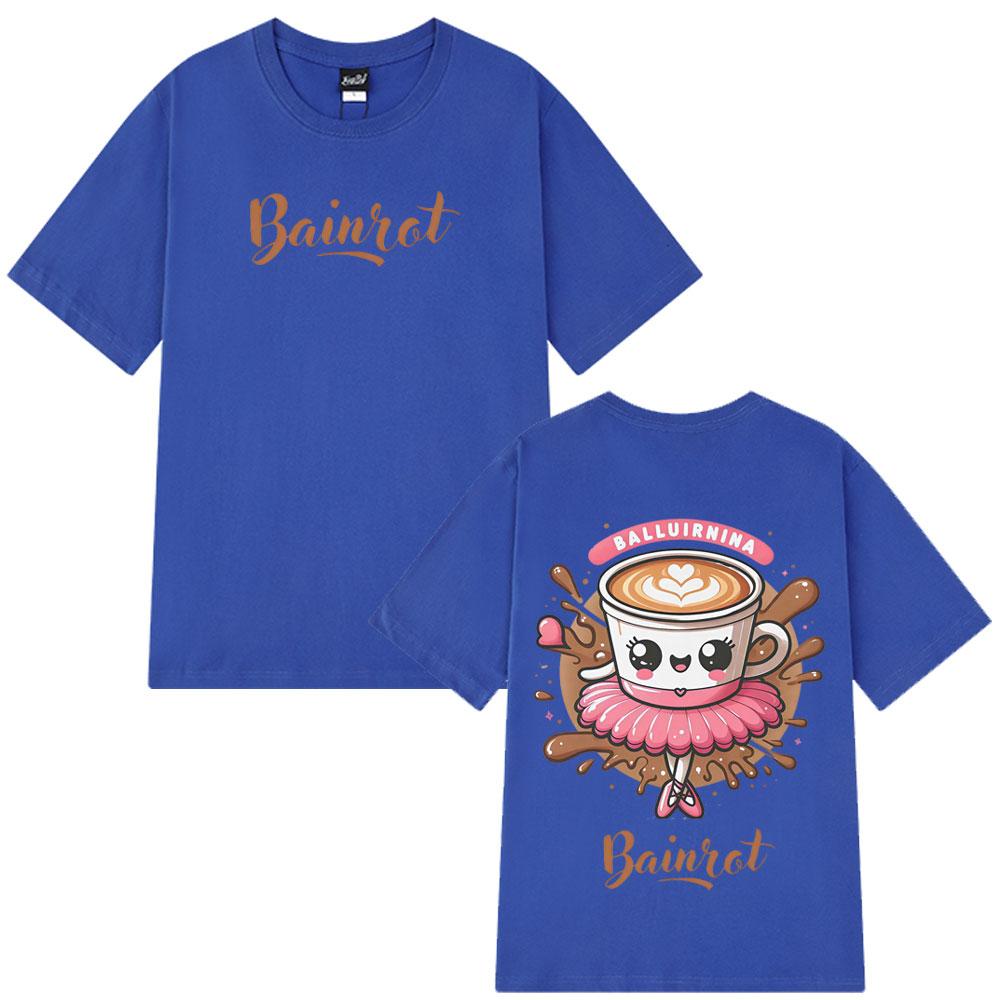 2025 Summer Funny Ballerina Capuchina Tees Ballerina Capuchina Brainrot Meme 100% Pure Cotton Printed T-shirt Unisex T-shirts