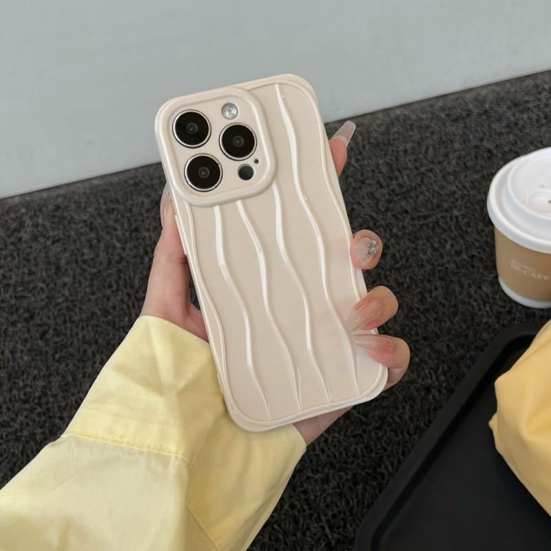 

Curved Shell Suitable Apple 16promax Phone Case New Minimalist Creative IPhone 15 Anti Drop 14 Protective iPhone 12 Pro Max античний білий колір