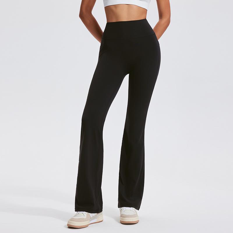 

Женские брюки клеш для йоги и танцев с высокой посадкой и флисовой подкладкой на весну и осень 2024 M