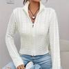 Women's clothing spring and autumn stand-up collar temperament commuting light and mature style zipper long-sleeved knitted cardigan jacket