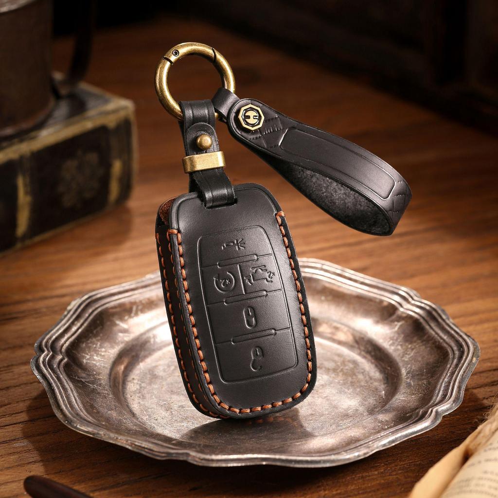 Handmade Genuine Leather Key Cover for New Dodge RAM