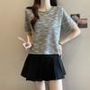 Retro Fashion Woven Plaid Top for Women's Summer Age Reduction and Stylish Versatile T-shirt