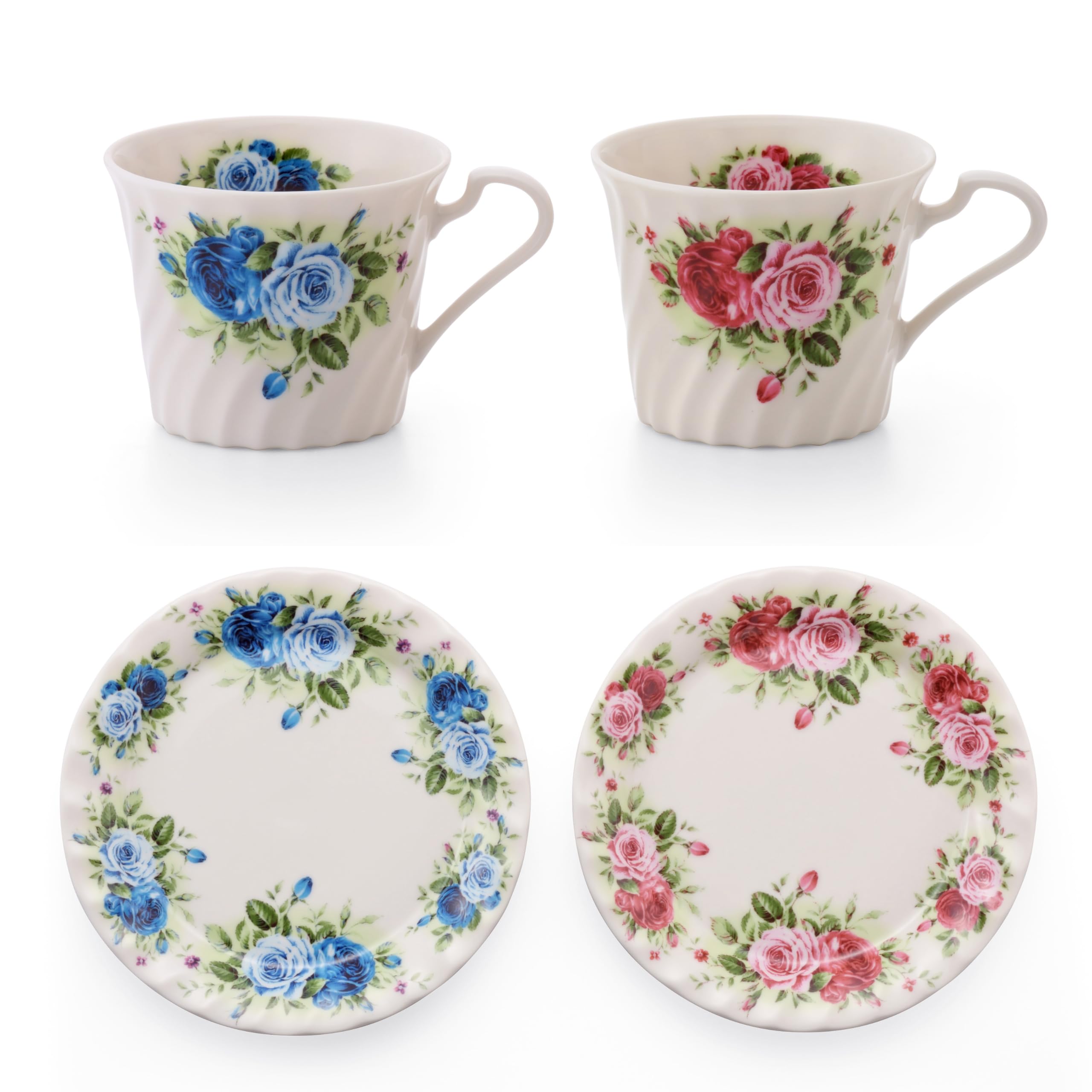 

Toshuutouki Coffee Cup, Tea Cup, and Saucer Set, Gorgeous Teatime Ultra Rose Cup & Saucer (Set of 2 Colors)