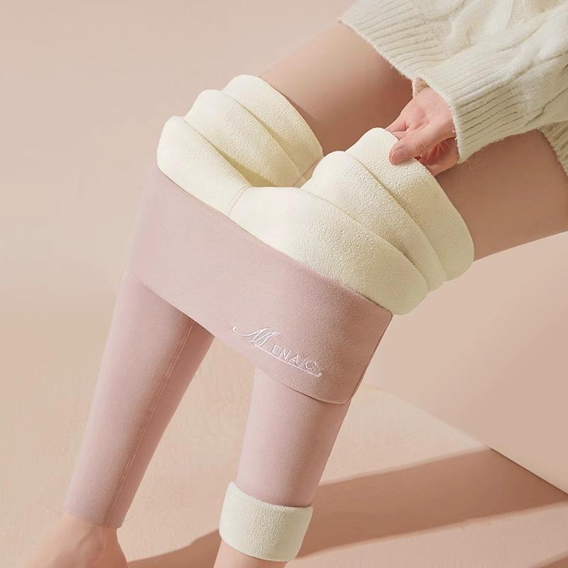 Lamb Wool Thermal Pants Wear German Velvet Inside and Outside, Autumn and Winter High-waisted Tight-fitting Cold-proof Legged Cotton Pants