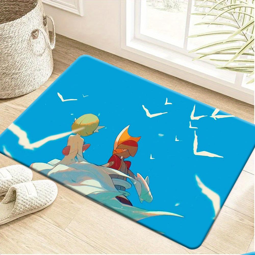 Pokemon Pichu Sunset Starry Sky Print Non-Slip Doormat, Absorbent Floor Mat for Home Decor