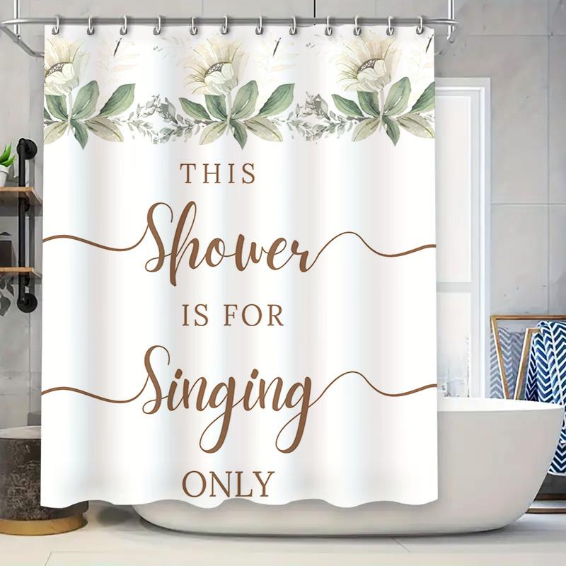 

Delightful Ombre Shower Curtain For Your Bathroom Decor Luxurious Metallic Floral Design With Hooks Set In Mint Pink Gold White W60H190(CM)-1 Pcs