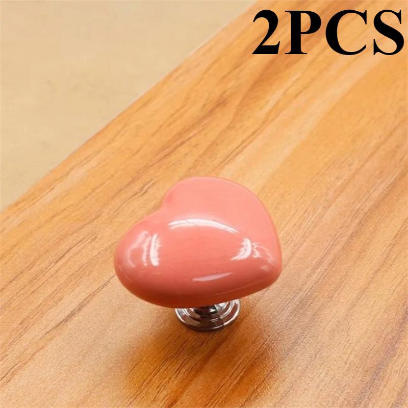 10pcs/2pcs Colorful Heart Shaped Toilet Press Button Water Tank Push Switch Nail Art Assistant Cabinet Door Drawer Handle