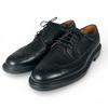 Sapatos Pristine de Couro Wingtip Full Brogue couro preto masculino 24.5 Usado